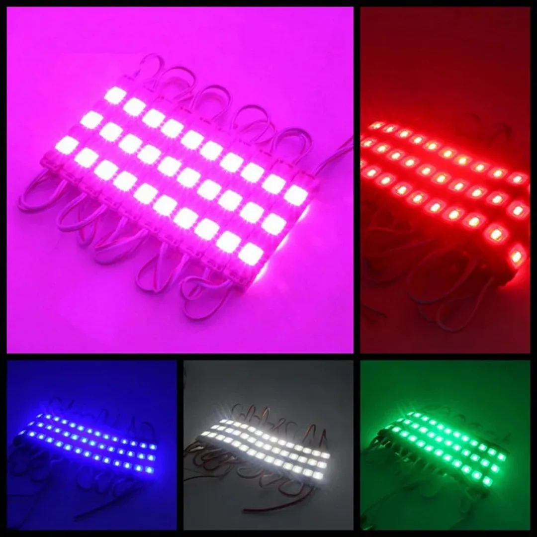 20pcs/lot 12V 5730 Led modules Red Green Blue Warm White Pink Single Color SMD 3 LED Module Injection Waterproof IP67 Bar Decor