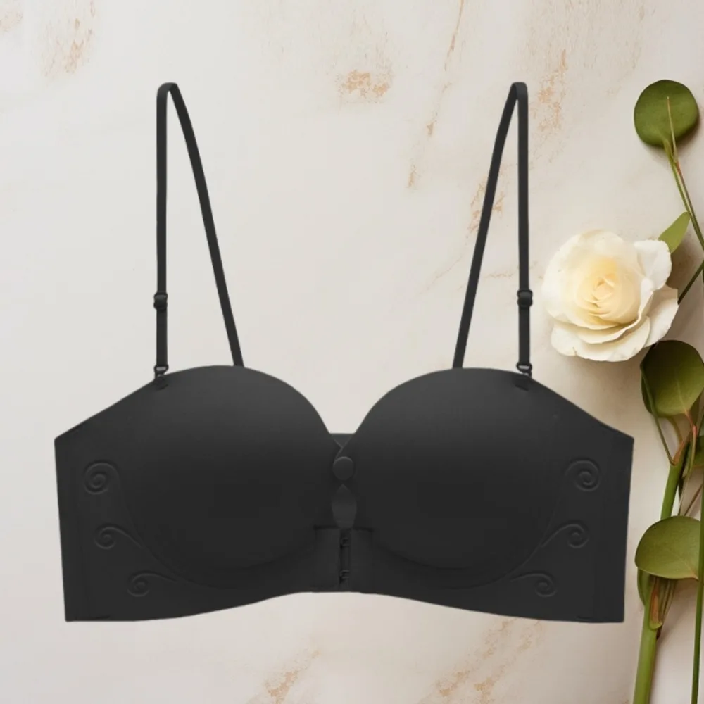 Envoltura el pecho, sujetador inalámbrico con escote en V profundo, hebilla frontal ajustada, ropa interior push-up, sujetador con hebilla frontal a prueba de golpes sin rastro