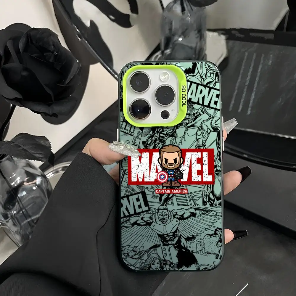 Marvel Spiderman Groot Phone Case Matte Colored Silver For Samsung S24 Ultra S23 Fe S21 S22 Plus Note 20 9 Hard Cover