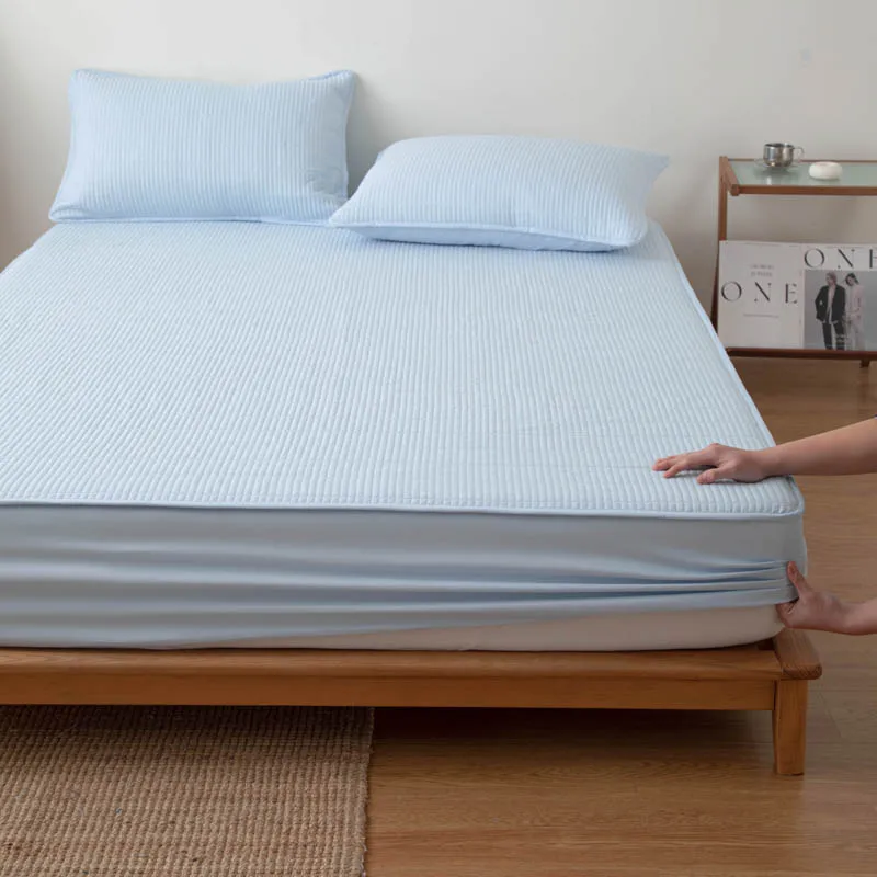Solid Color Mattress Cover Hypoallergenic Mattress Protector Breathable Bed Fitted Sheet Antibacterial 110/140/160/Single/Double