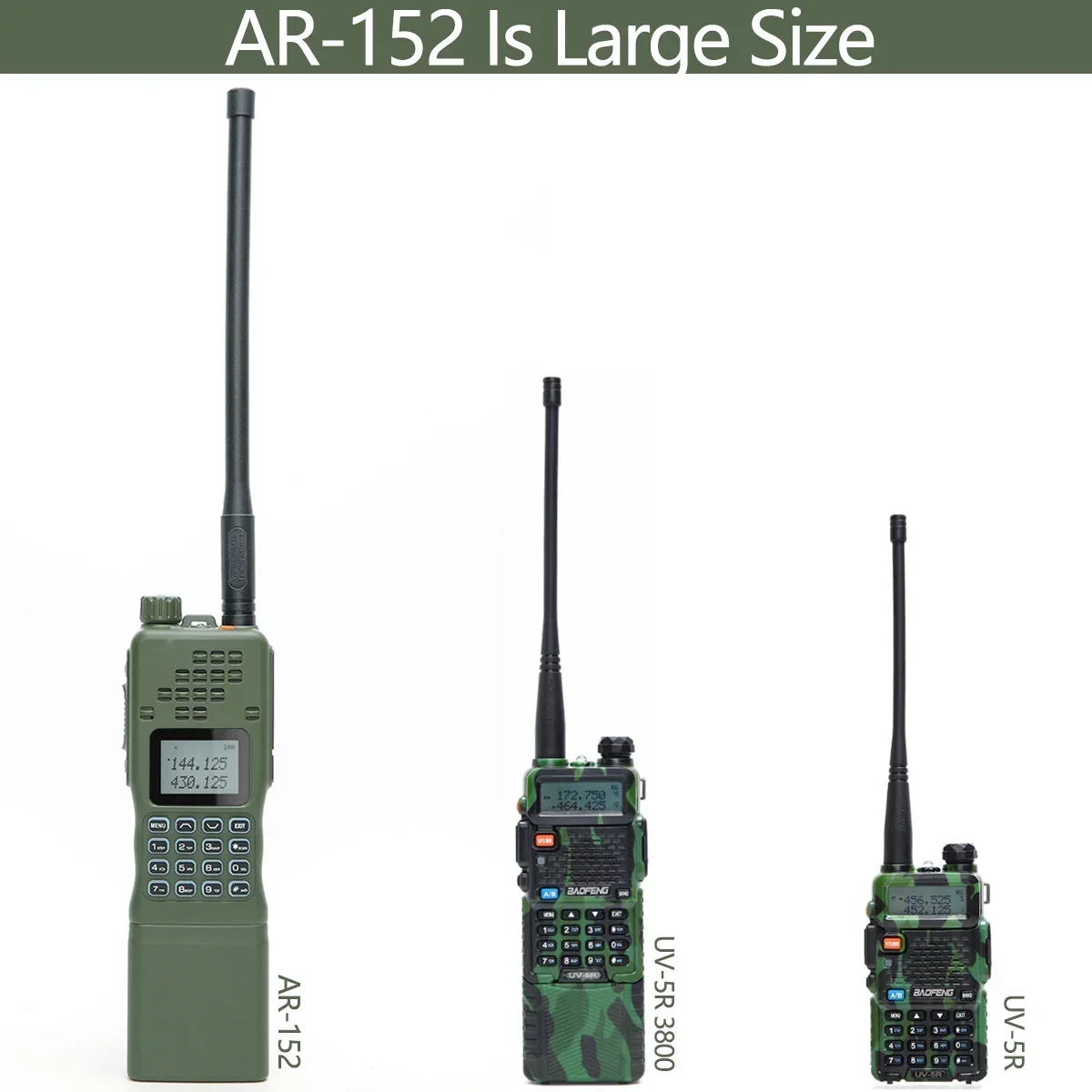 Baofeng AR-152 Walkie Talkie15W Powerful 12000mAh Tactical Game Two way Radio AN /PRC-152 for Hunting with Air Acoustic Headset