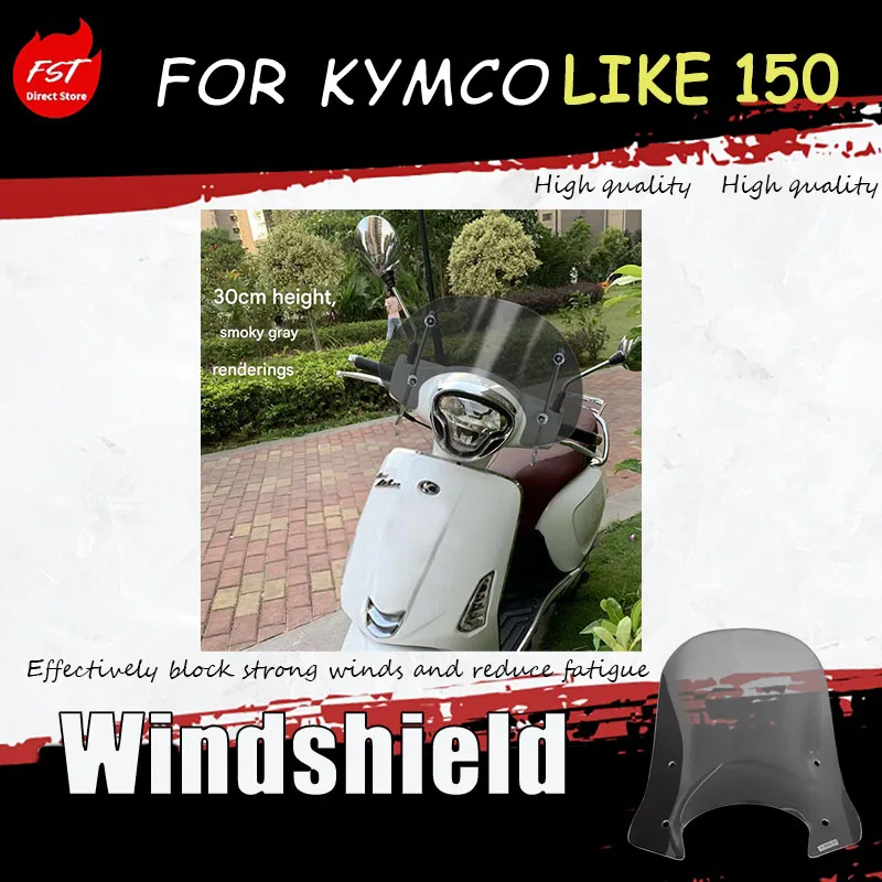 

KYMCO LIKE 150 windshield like150 modified with hand protection cover for front windshield, reinforced and enlarged.