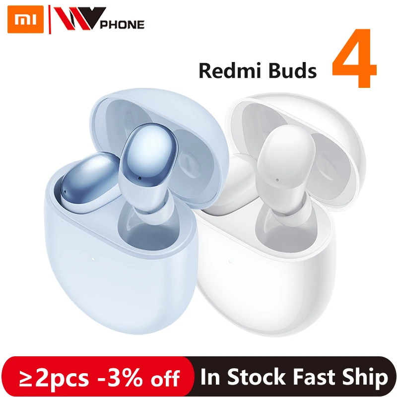 Xiaomi Redmi Buds 4 TWS Kopfhörer mit aktiver Geräuschunterdrückung, Bluetooth 2-Mikrofon, kabelloser Gaming-Kopfhörer, wasserdichtes Sport-Headset