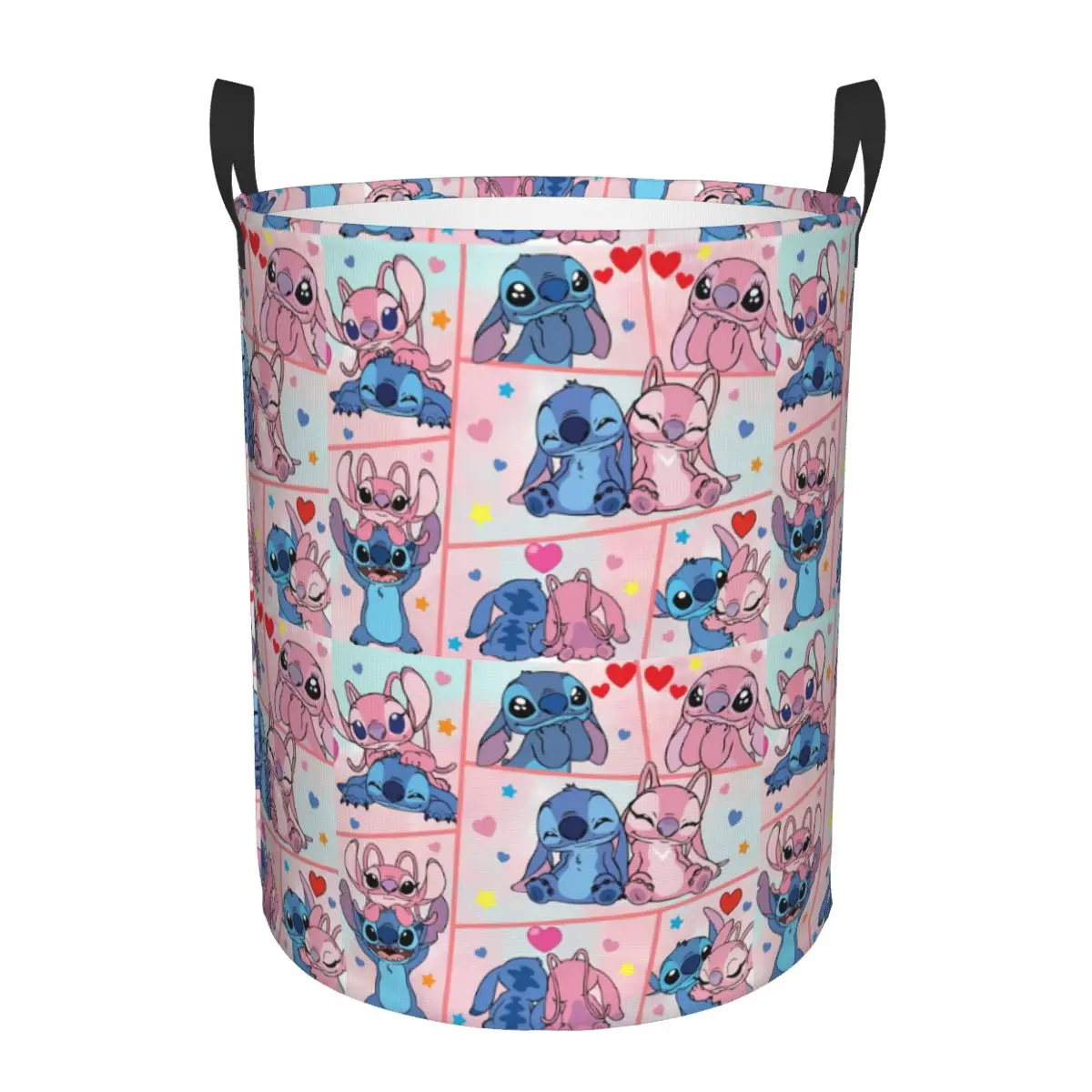 Custom Stitch Heart Collage Laundry Basket Collapsible Baby Hamper for Nursery Toys Organizer Storage Bins