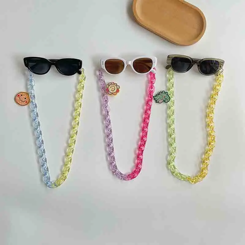 Ins Korean Style Children Fashion  Sunglasses With Chain Newborn Photography Props For Baby Studio Shoot Pose Prop Accessories