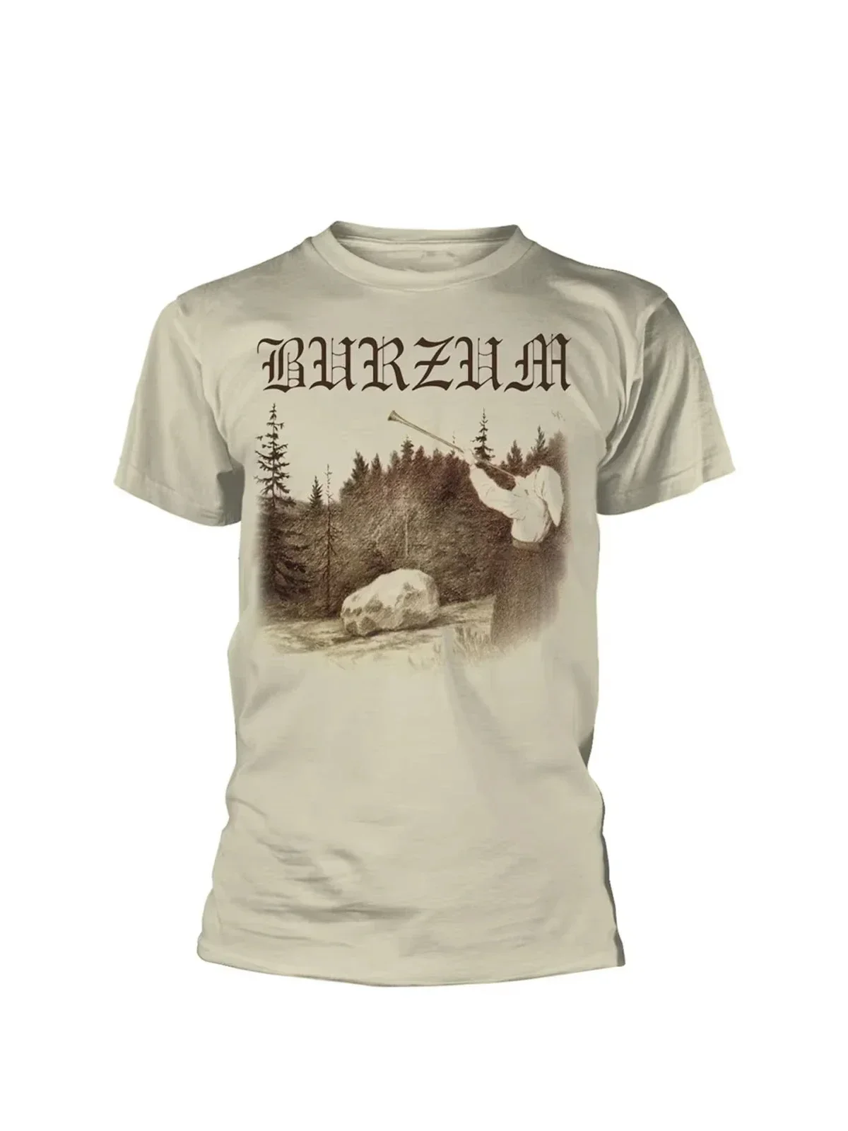 Sommer 2026 Beliebtes Legendäres Norwegisches Black-Metal-Band Burzum Thema Outdoor Freizeit Modisches Herren Kurzarm-T-Shirt – Detail 3