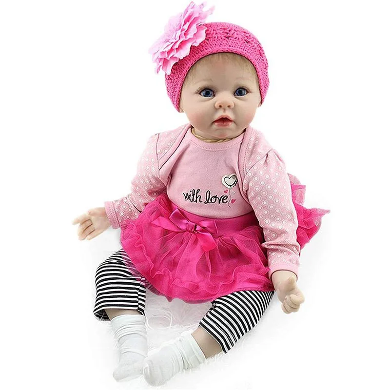 

Reborn Baby Dolls 55cm Cute Girl Realistic Silicone Baby Doll Handmade Weighted Soft Body Doll Children Girls Gift Dolls