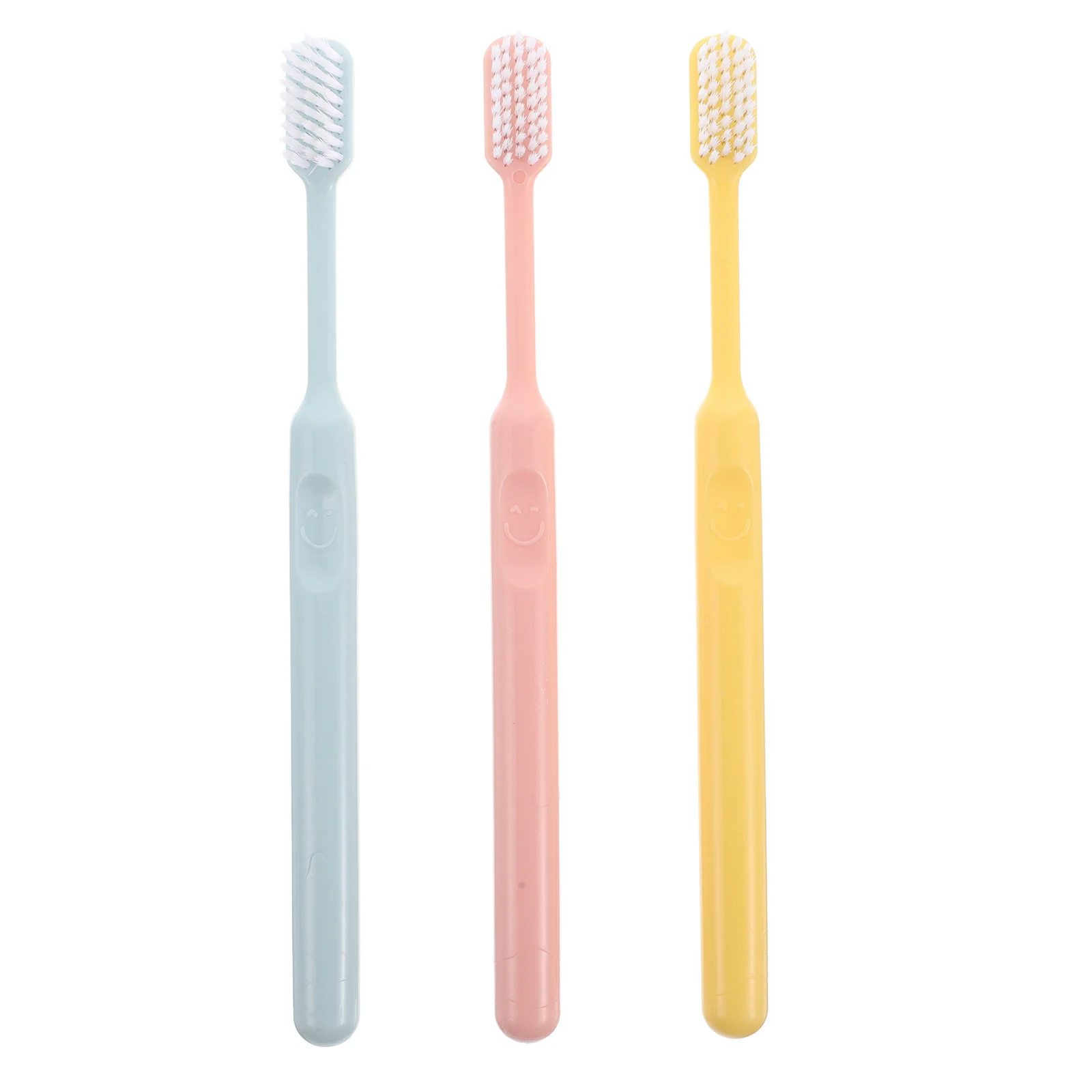 

3pcs Soft Bristle Toothbrush Set For Adults Extra Soft Travel Size Sensitive Gums Minimalist Design Portable Oral Care Tool