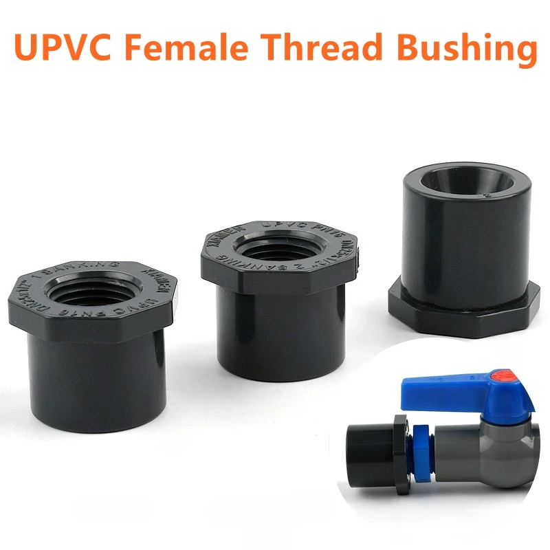 1~5PCS UPVC Female Thread Bushing Straight Aquarium Fish Tank Plastic Tube Joint Garden Irrigation Fittings Water Pipe Connector