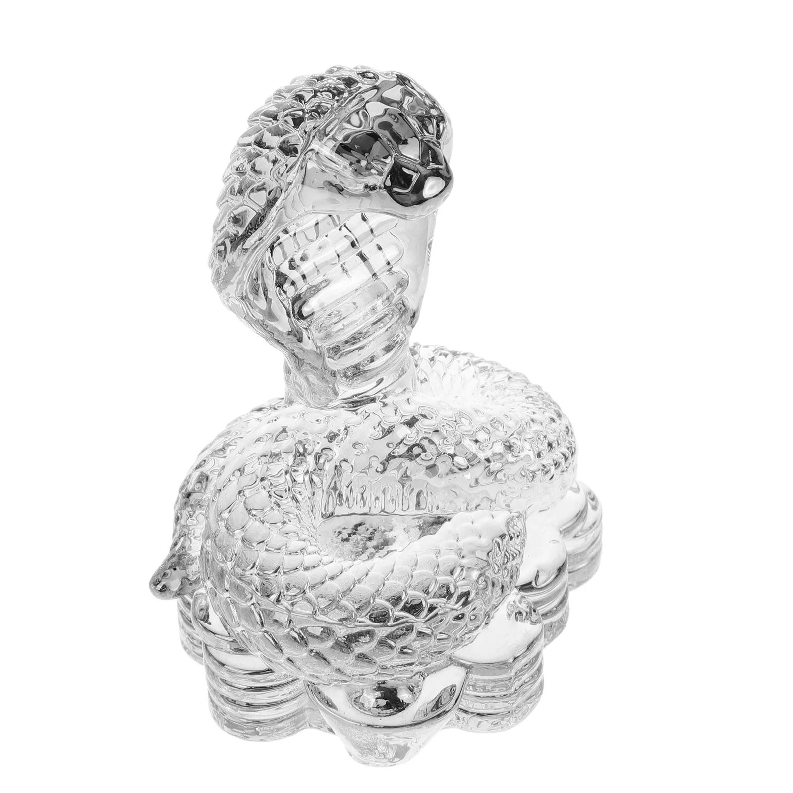 

Snake Statue White Crystal Material Flat Bottom Design For Home Desk Decor Mini Snake Gift Animal Crystal Craft Desktop