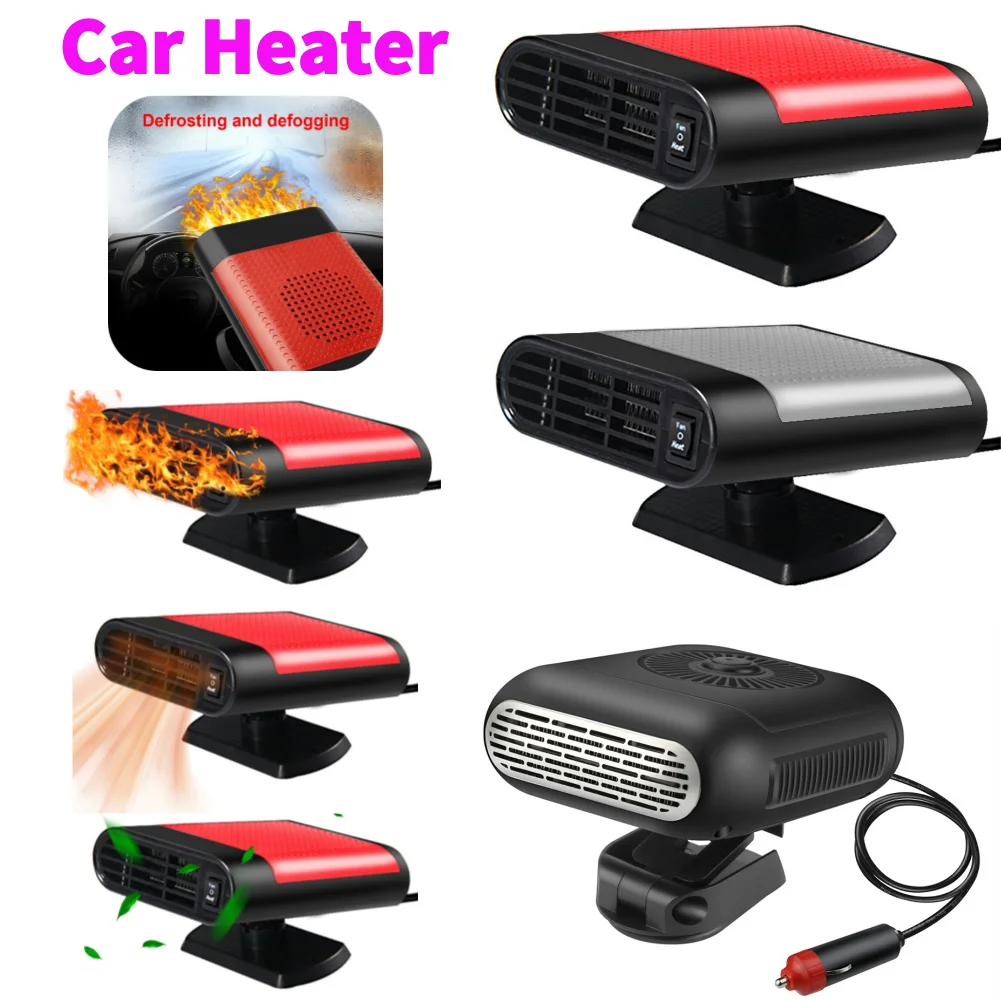 12/24V Car Windscreen Defroster Demister Electric Heater Fan 360 Rotating Heater Fan 1200W Defogging Defrosting Heating Fan