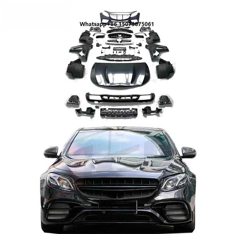 

Car Bumper for 2016-2020 E-class W213 Upgrade Wide E63s Body Kits Front Bumper Grille Diffuser Hood Fender