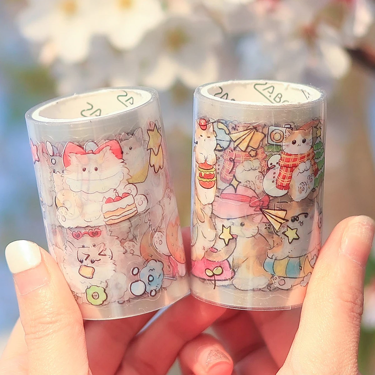 6 ロール/ボックス、DIY スクラップブッキングや文具装飾用のクリエイティブな動物パターンステッカーセット、ファッション装飾用品