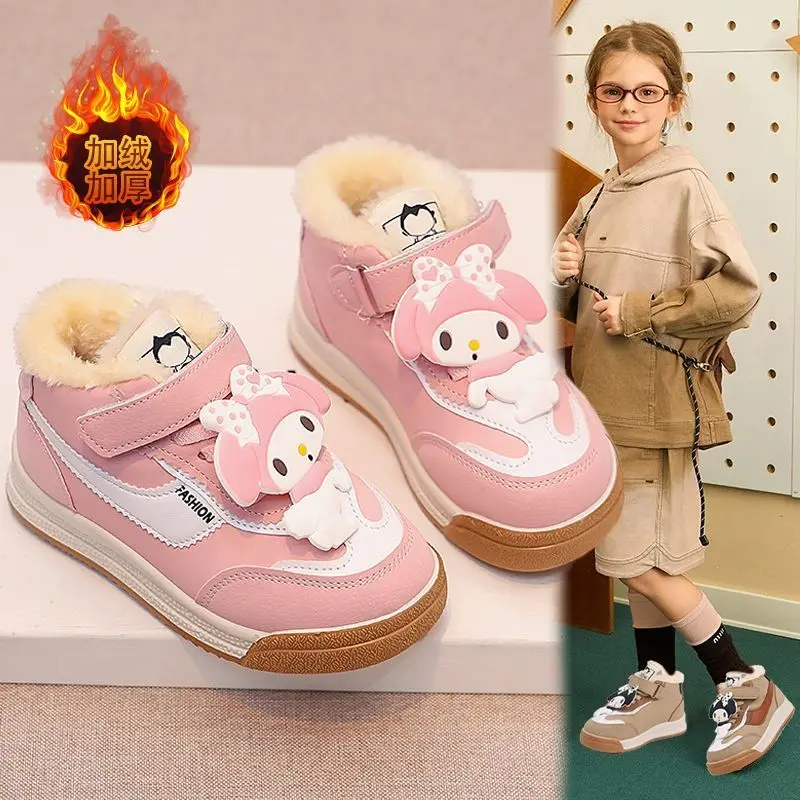 

Sweet Casual Warm Shoes Kawaii Sanrio Anime Children Cotton Shoes Cute Cartoon Soft Ins Fleece Casual Sneakers Gifts for Kids