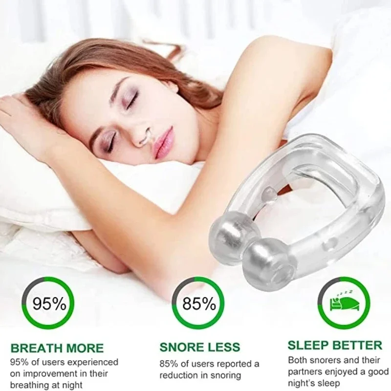 Anti Snoring Silicone Nose Clips Magnetic Anti Snore Device Magnetic Sleep Tray Sleeping Easy Breathe Apnea Guard Night Devices