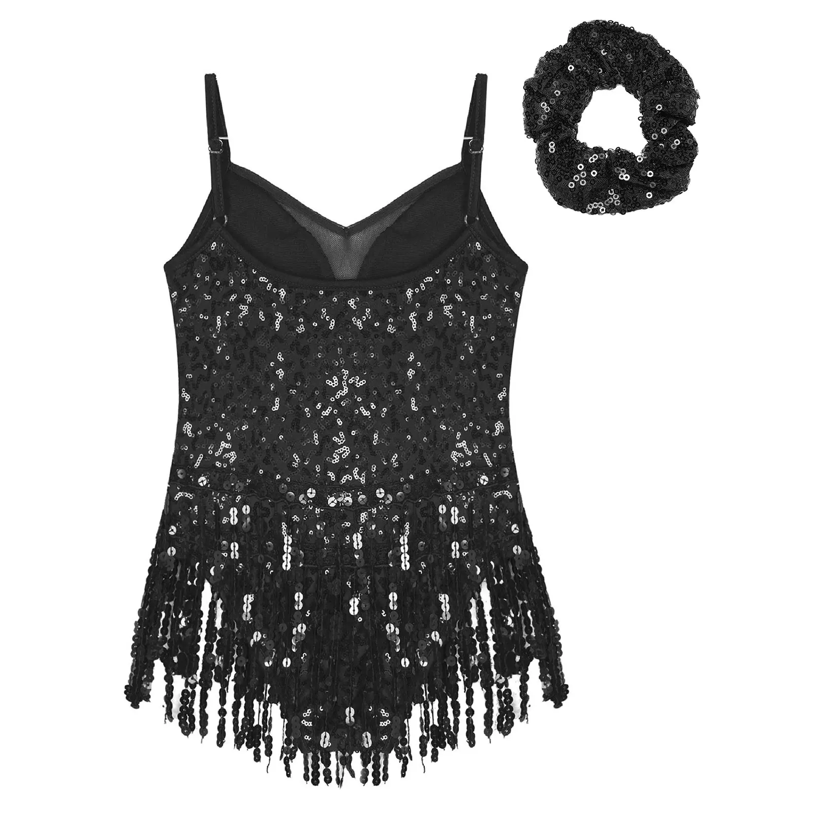 Meninas traje de dança latina crianças collant bodysuit desempenho dancewear streetwear unitards borla chacha lantejoulas hip hop roupas