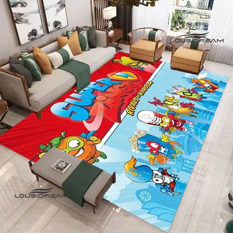 Cute cartoon Super Zings printed carpet Non -slip carpet Yoga mat door mat photography props kitchen mat area rug birthday gift