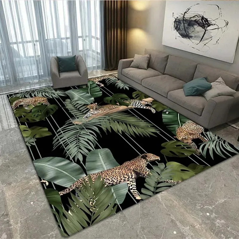 Pink Cheetah Pattern Bedroom Floor Mats Decorative Home Living Room Floor Mats
