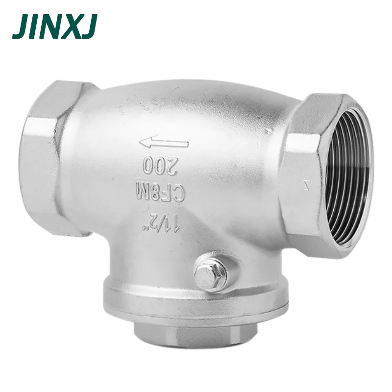 304 Stainless Steel Internal Thread 1/4 3/8 1/2 1 3/4 Horizontal Type Swing Check Valve Screw Thread Swing One-way Valves DN8/20