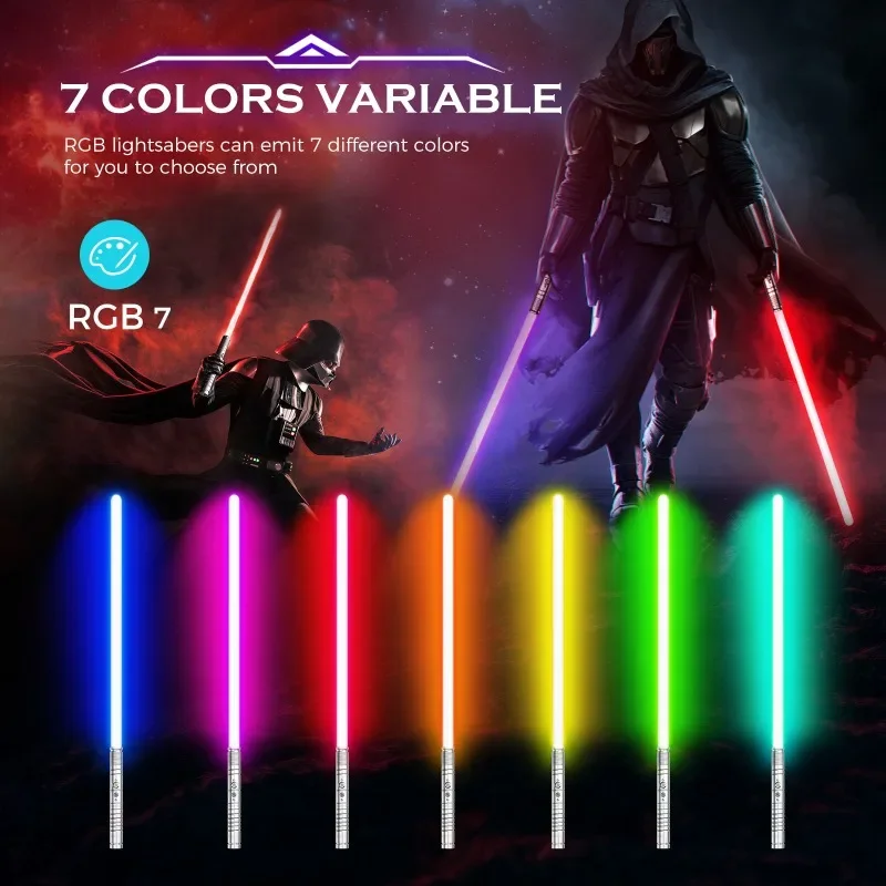 

cool stuff gift set:80cm metal laser sword toys for kids,color change light stick retractable 2-in-1 rgb lightsaber,pixel saber