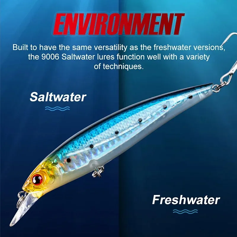 NOEBY أسماك الصيد السحر 100 مللي متر 120 مللي متر العائمة Wobblers طويل يلقي Jerkbait الاصطناعي الطعم الثابت باس الصيد البحري إغراء