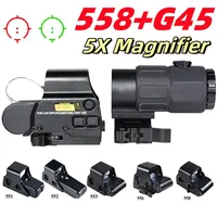 558 Holographic Sight Scope G43 3X Magnifier G45 5X Optical Folding Side Flip for 551 556 553 Tactical Hunting Reflex Collimator