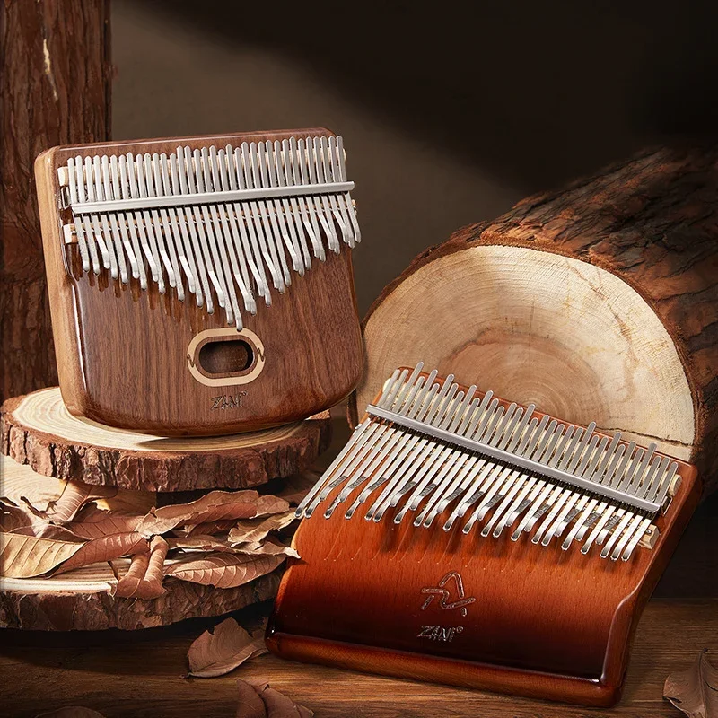 Professional Kalimba 34 Keys Thumb Piano Veneer Beech Wood 34 Key Kalimba  Finger Piano Beginners Instrument With Storage Box