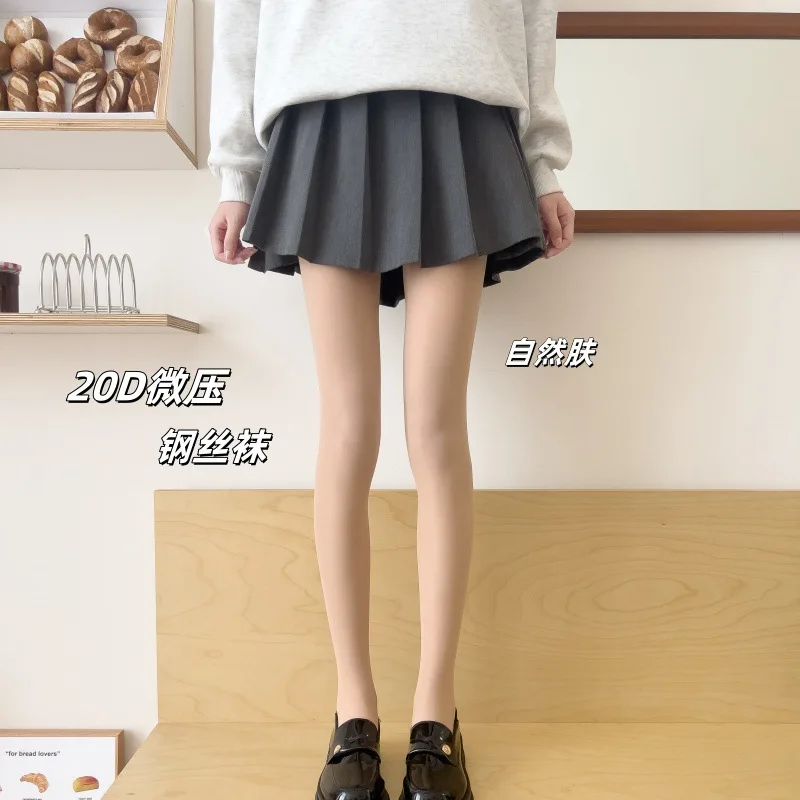 

120D Lolita Thigh High Stockings Milk White Thigh Nylon Pantyhose Girls Sweet Sexy Tights For Women Tights