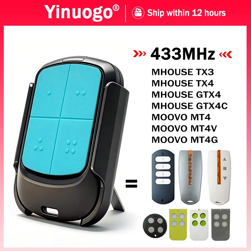 

New YNG804 With Clip Transmitter Work With Mhouse GTX4 GTX4C TX3 TX4 MOOVO MT4 MT4V MT4G Garage / Gate Remote Control 433.92MHz