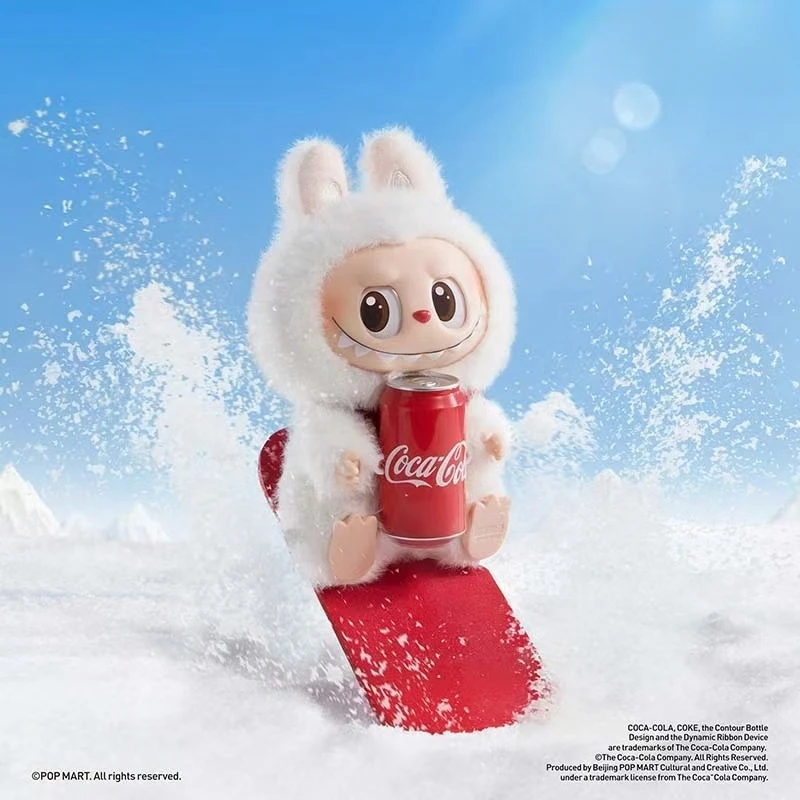 Novo genuíno labubu coca cola série caixa mistério vinil boneca brinquedo de pelúcia mesa decoração modelo fãs coletar presente das crianças