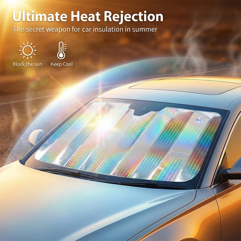 Foldable Large Accordion Reflective Windshield Cover Sun Shade for SUV Trucks Vehicles Dashboard Interior Protection Summer 2026