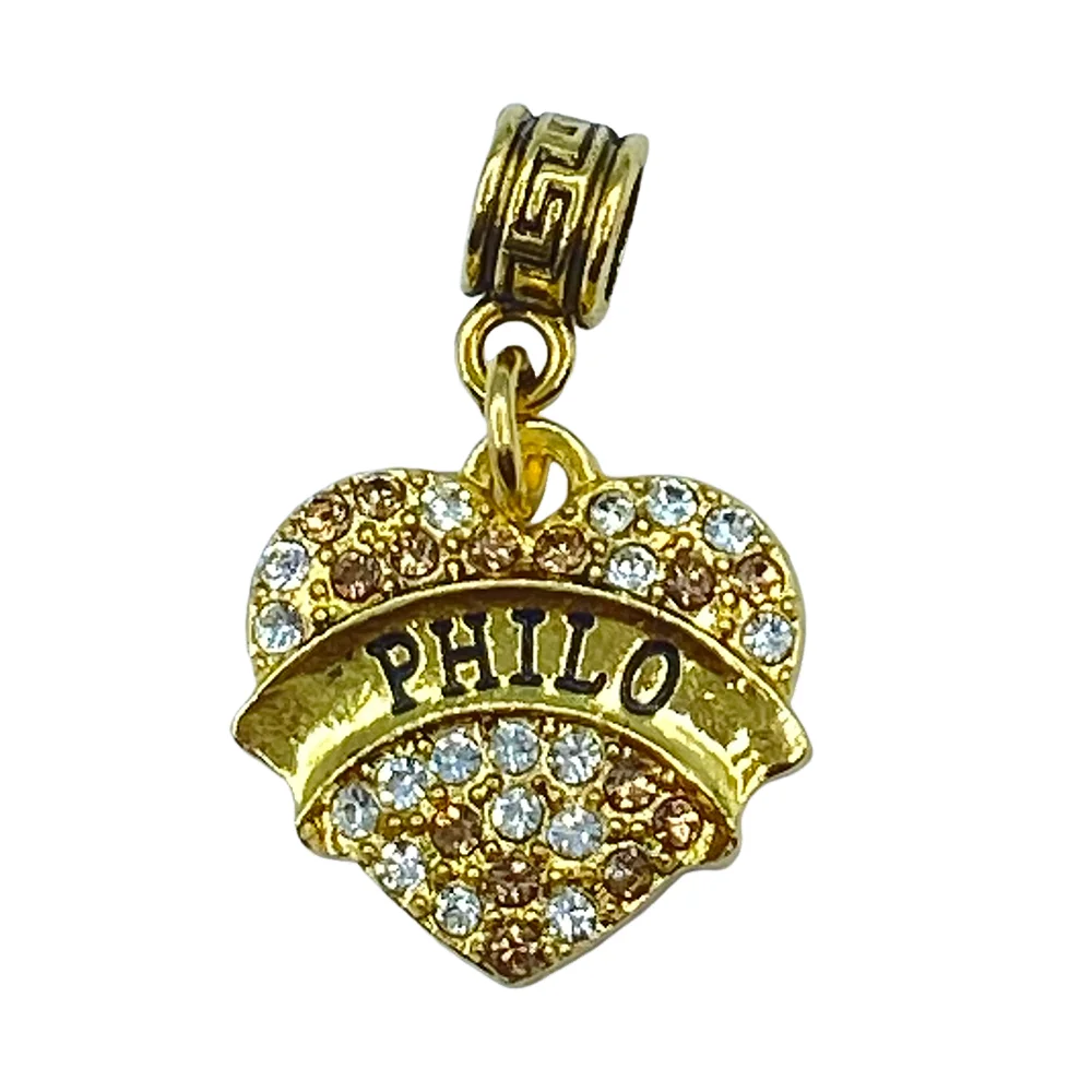 20 wholesale Philo Greek heart-shaped rhinestone pendant DIY gifts