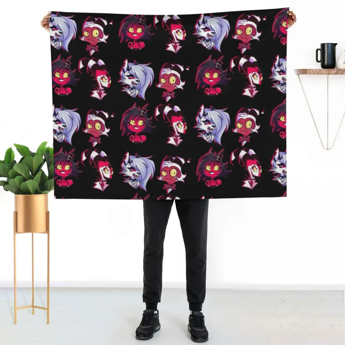 Helluva Gang Throw Blanket Warm Giant Sofa Blankets Sofas Of Decoration Polar wednesday Soft Blankets