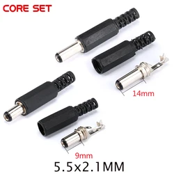 5Pcs 5.5x2.1mm Male DC Power Plug Connector 5.5*2.1mm 30V 1A Electric Connector Male Mount Plug Wire Charge Adapter