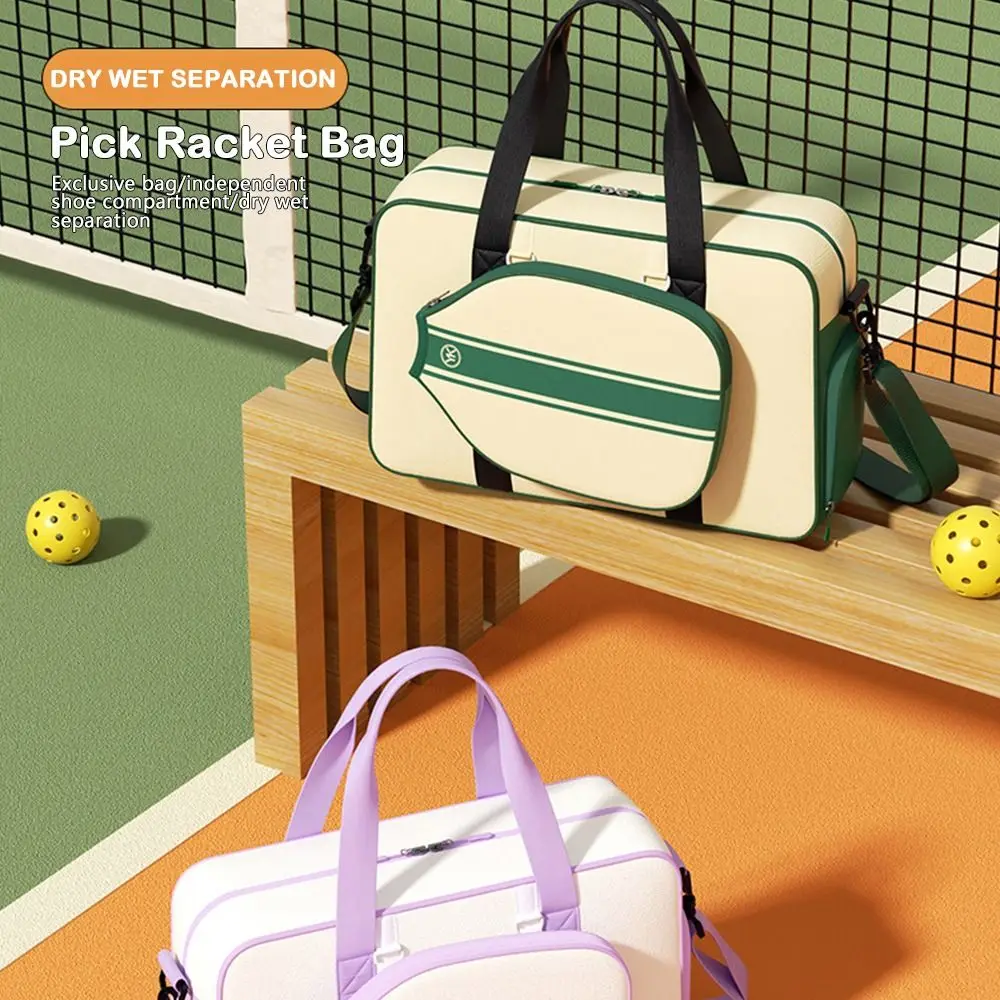Large Capacity Pickleball Bags Detachable with Shoe Compartment Pickleball Tote Bag Waterproof Multi-functional Sports Handbag