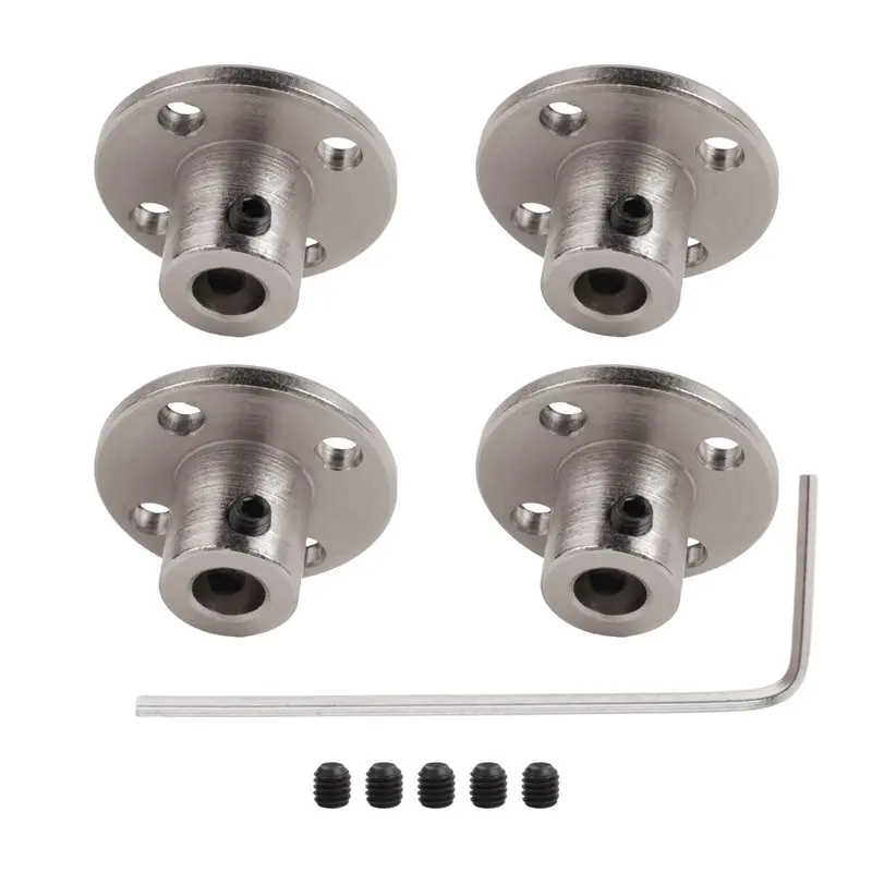 A98E-5Mm Metal Flange Shaft Coupling Rigid Flange Coupling Motors Guide Shaft Axis Bearing