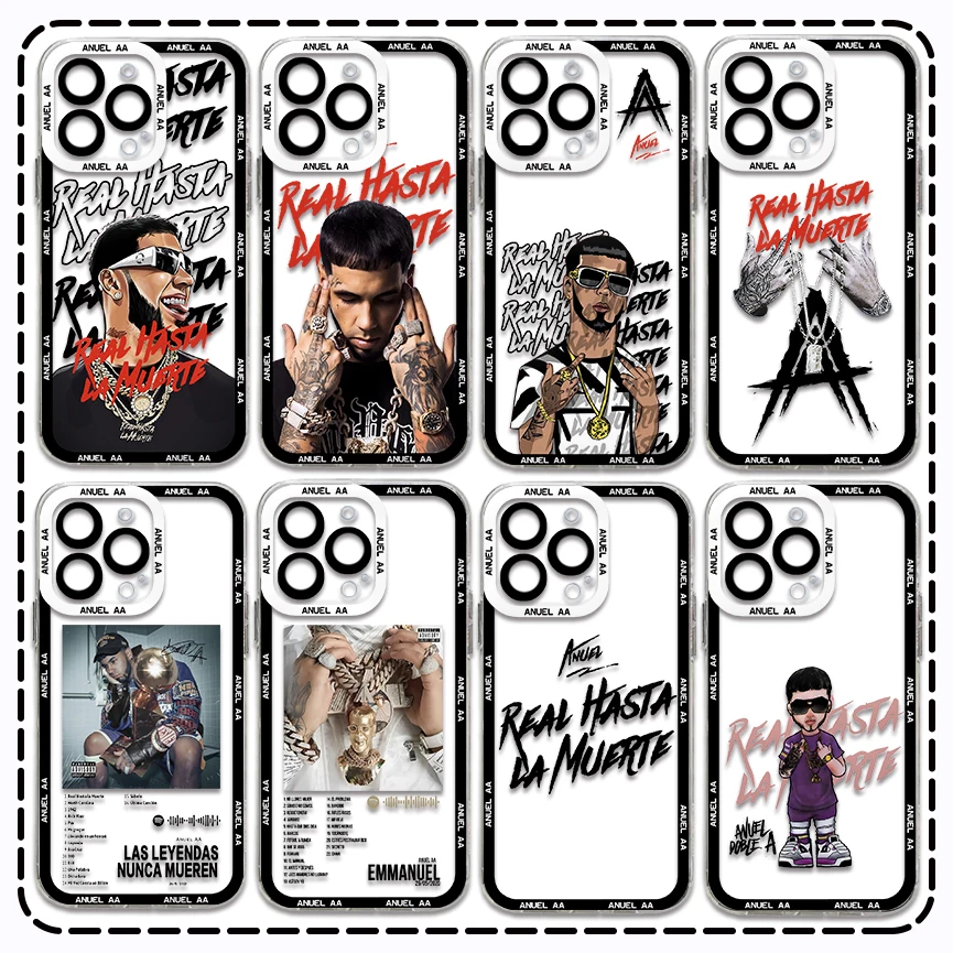 Anuel AA rapper Phone Case For Xiaomi Redmi Note 13 12 12C 11 10 10C 13C 10s 9 9s 9A 9T 9C 8 7 Pro Max 4G 5G Transparent Cover