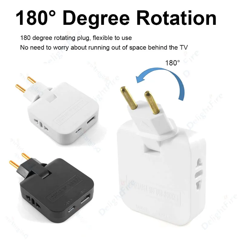 4 in 1 EU Extension Socket With USB Port Spain France Korea Plug Converter Electrical US To Euro Scokets AC Outlet Converter