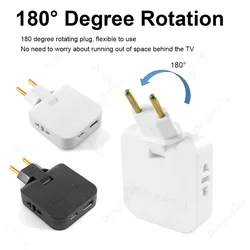 4 in 1 EU Extension Socket With USB Port Spain France Korea Plug Converter Electrical US To Euro Scokets AC Outlet Converter