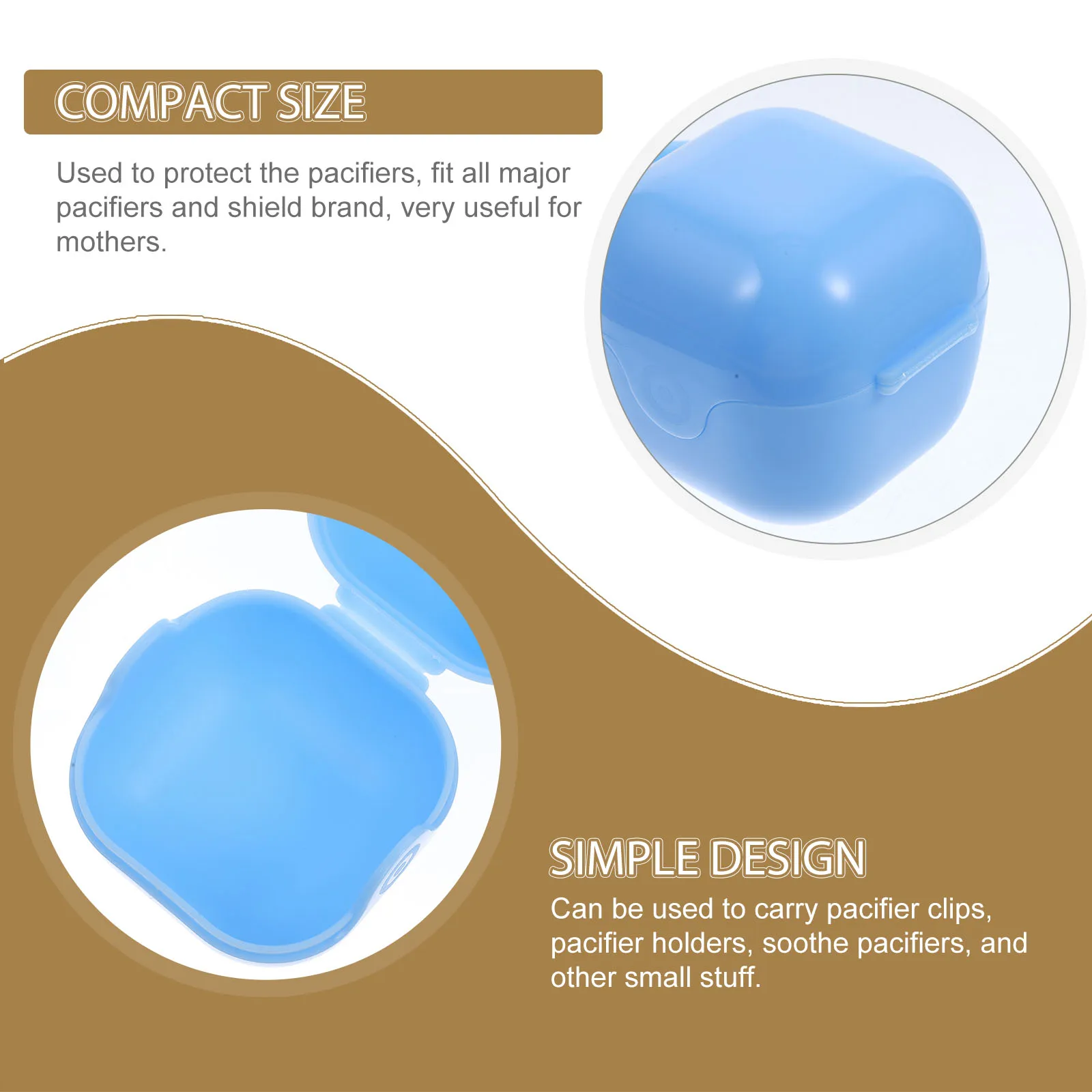 

2Pcs Infant Pacifier Holder Storage Case Portable Box Durable Safe Baby Travel Outdoor Blue Pacifier Case Holder