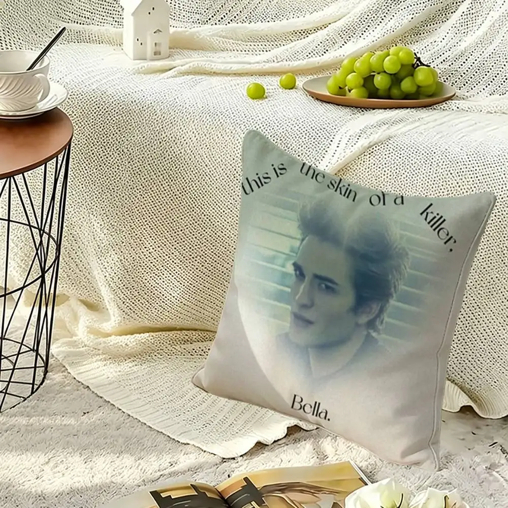 Team Edward Jacob T-Twilight Square Double-Sided printed Pillow Case Bedroom Bedside Pillow Sofa Cushion Cover