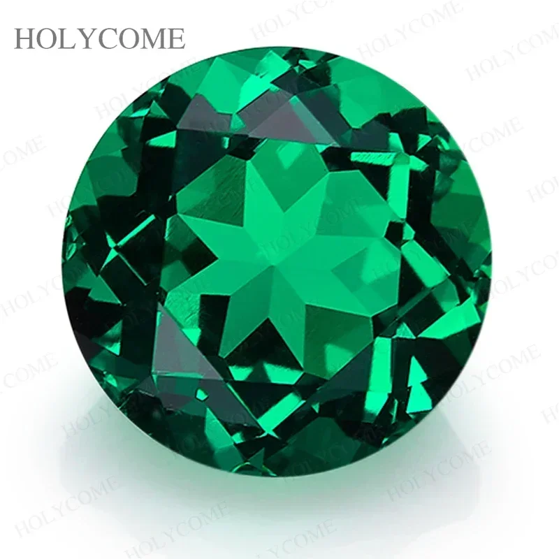 Lab Grown Columbian Emerald Selectable AGL Certificate Hand Cut Round Shape Gemstone for Jewel Making DIY Materials Hydrothermal