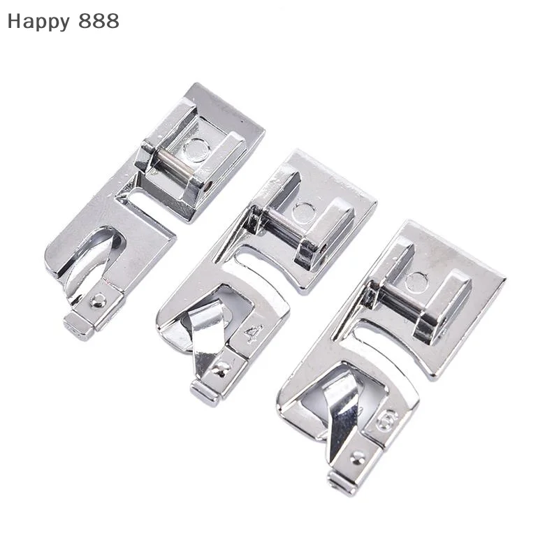 

Набор узких свернутых прижимных лапок (3 мм, 4 мм, 6 мм) для швейных машин — аксессуары для швейной подшивки