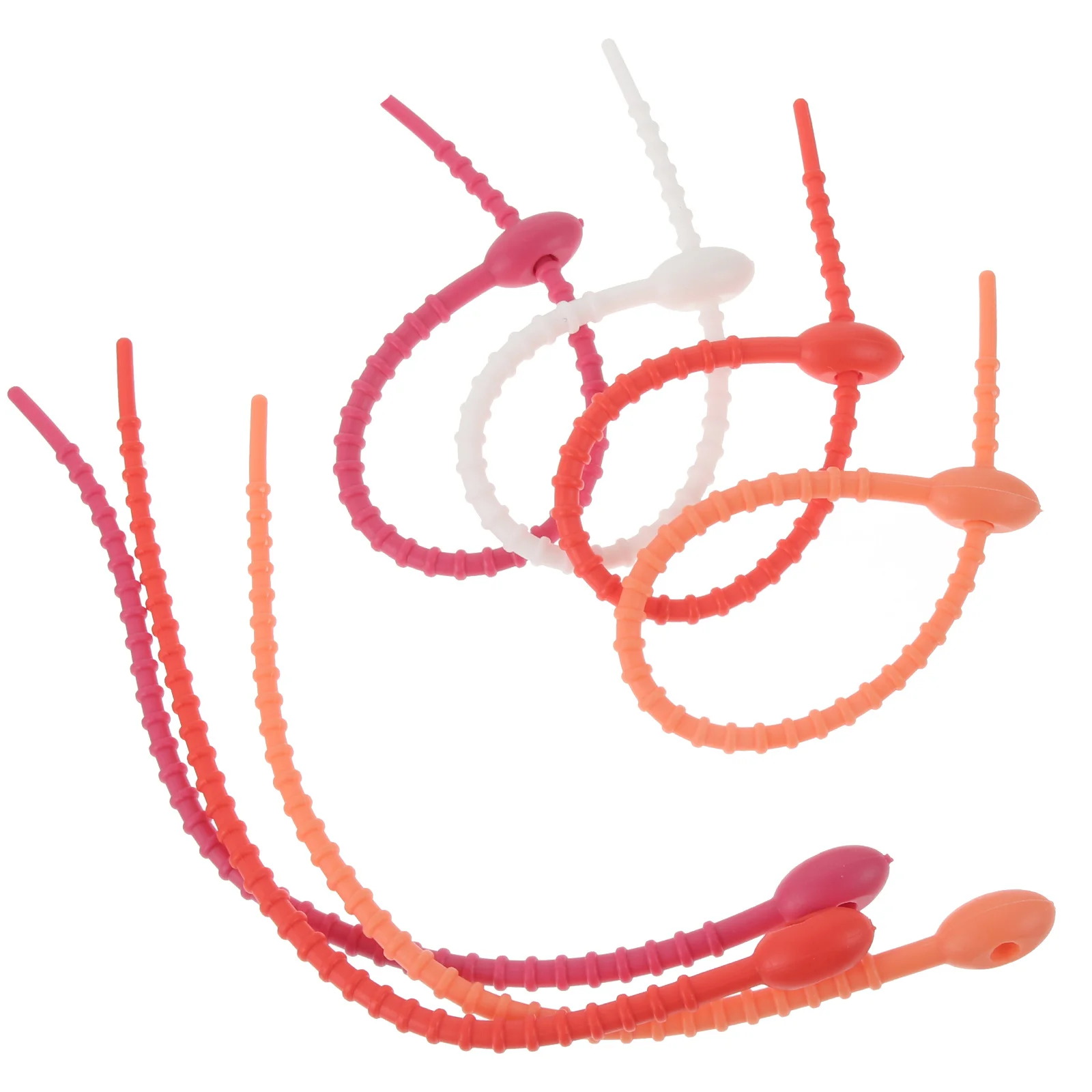 

10Pcs Multifunctional Silicone Ties 10.8cm Reusable Flexible Food Storage Bag Clips Bread Snacks Cable Organizer Household