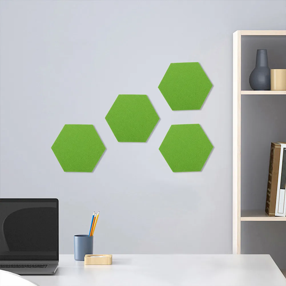 24Pcs Soundproof Felt Bulletin Boards Hexagon Wall Decor Reminder Memo Display Message Boards Office Notice Classroom
