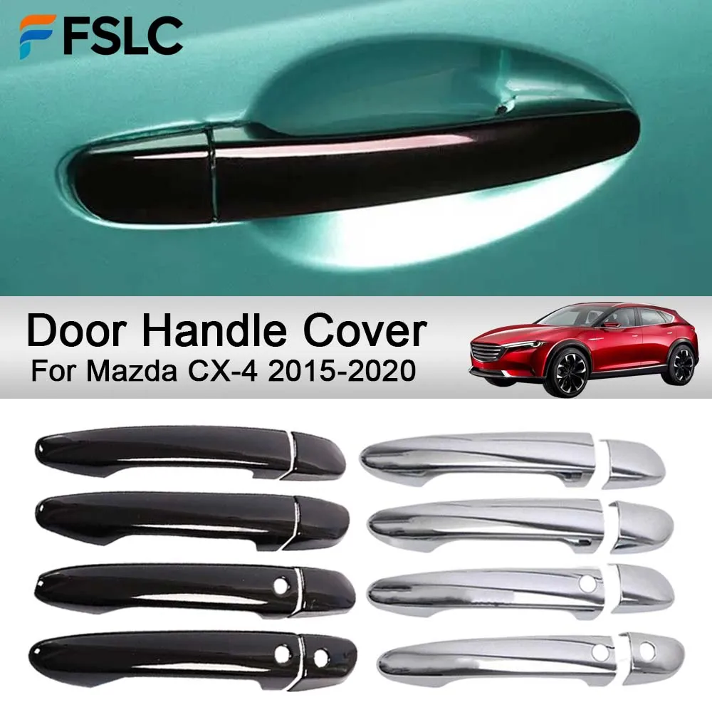 

Car Decoration Door Handle Cover For Mazda CX-4 2015-2020 Carbon Fiber Silver Cars Accessories Styling Upgrade Modify A Car