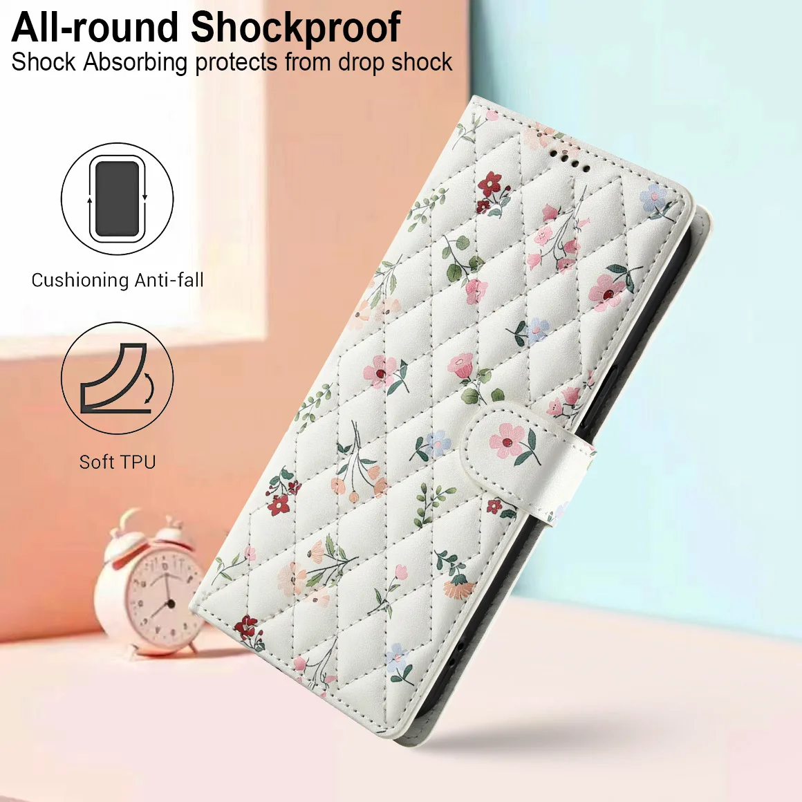 Suitable for Apple mobile phone, quilted print, mobile phone case, anti-drop card bag, mobile phone case