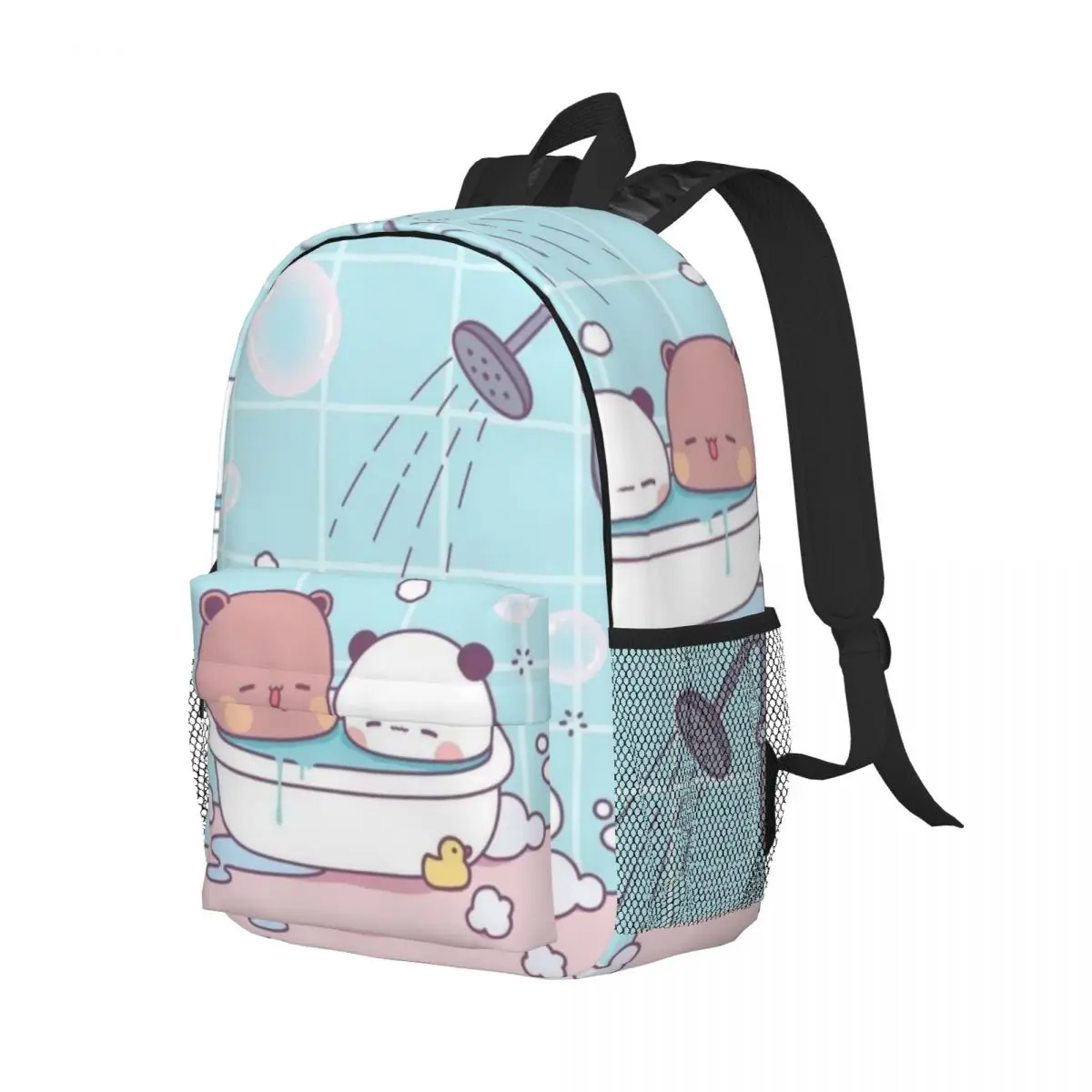 Niedlicher Bär Panda Boo Boo & One Two Neuer modischer Muster-Schulranzen-Druck, leichter Rucksack, 38,1 cm