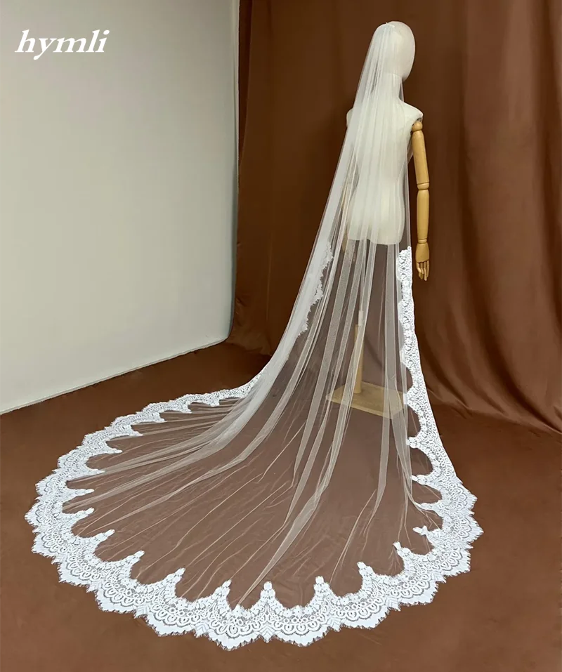 ลูกไม้ Trim DROP Veil SINGLE Layer Veil ความยาววิหารผ้าคลุมหน้างานแต่งงาน VINTAGE