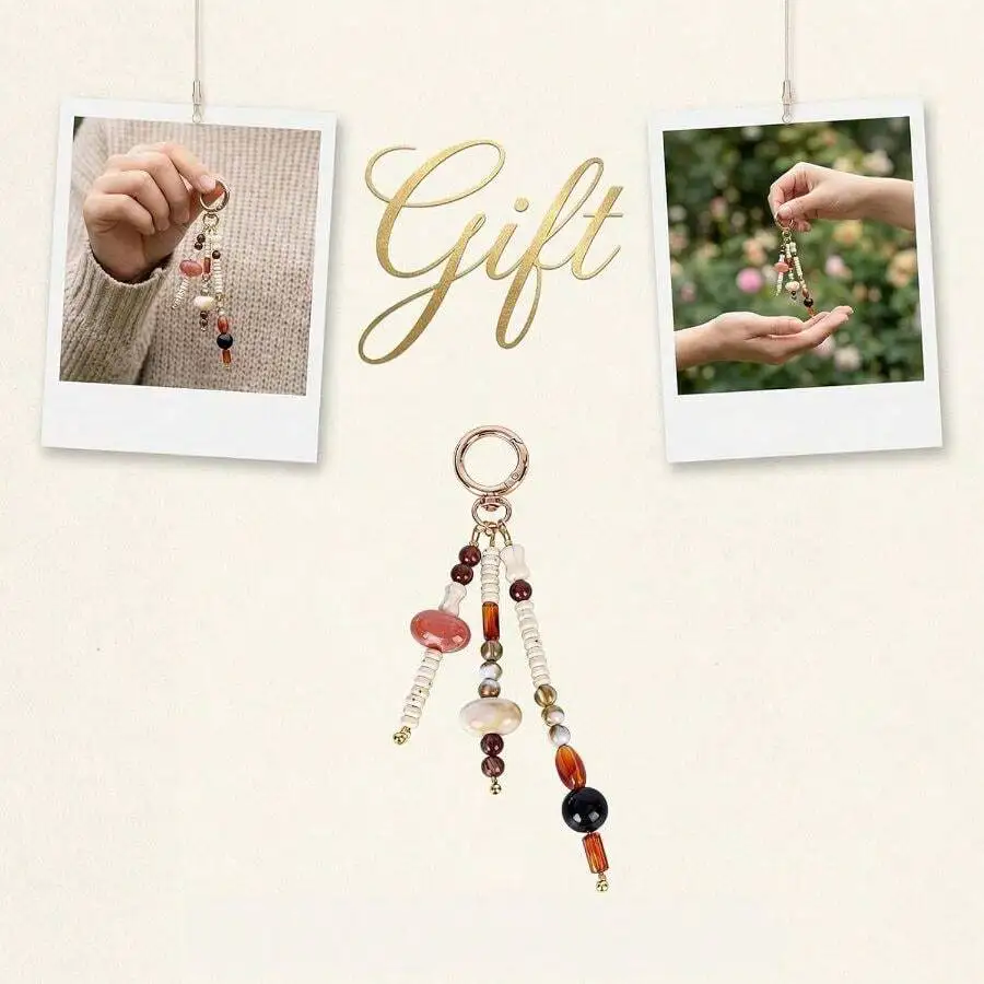 

Boho Beaded Keychain For Women Bag Purse Charm Gift Accessory